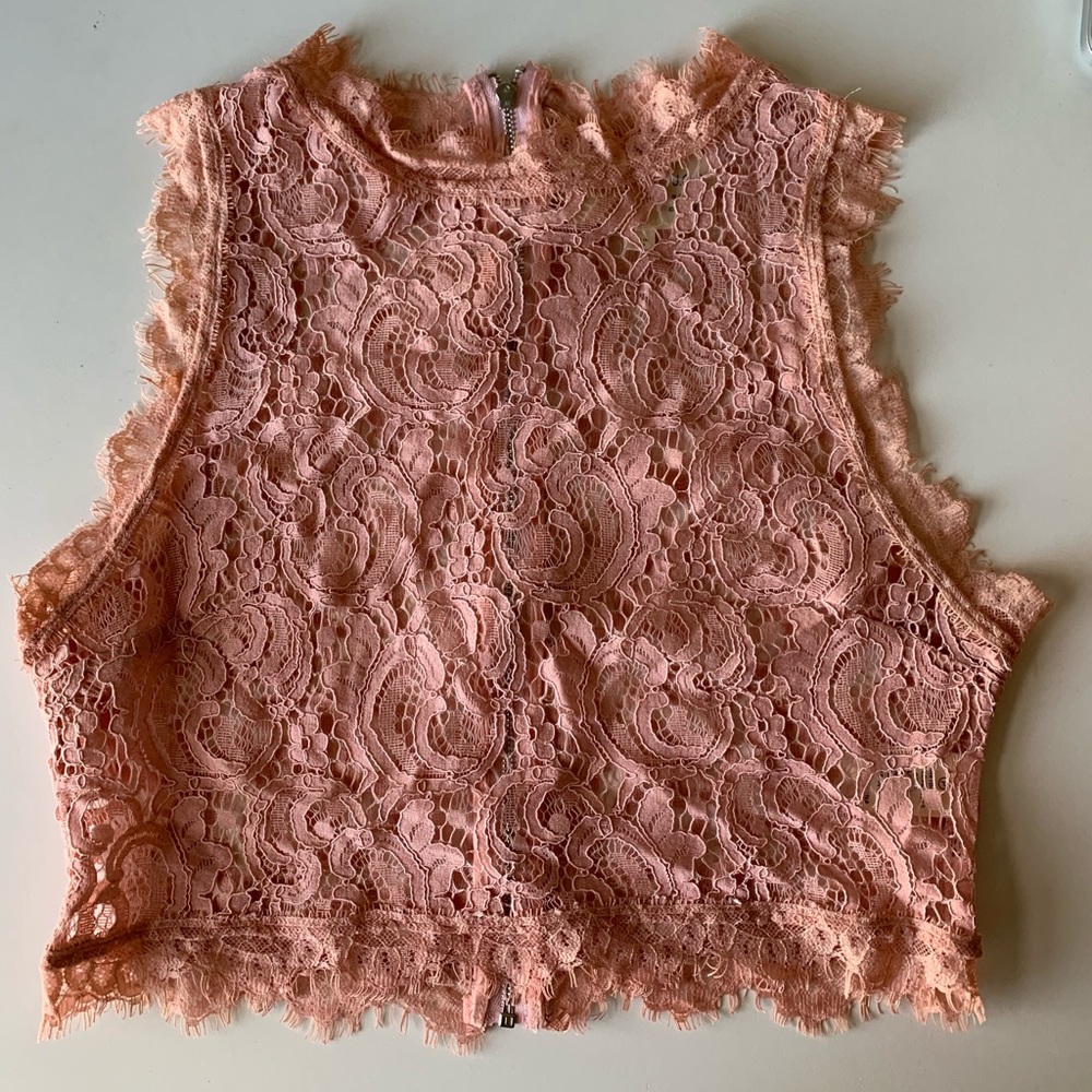Baby Pink Lace crop top